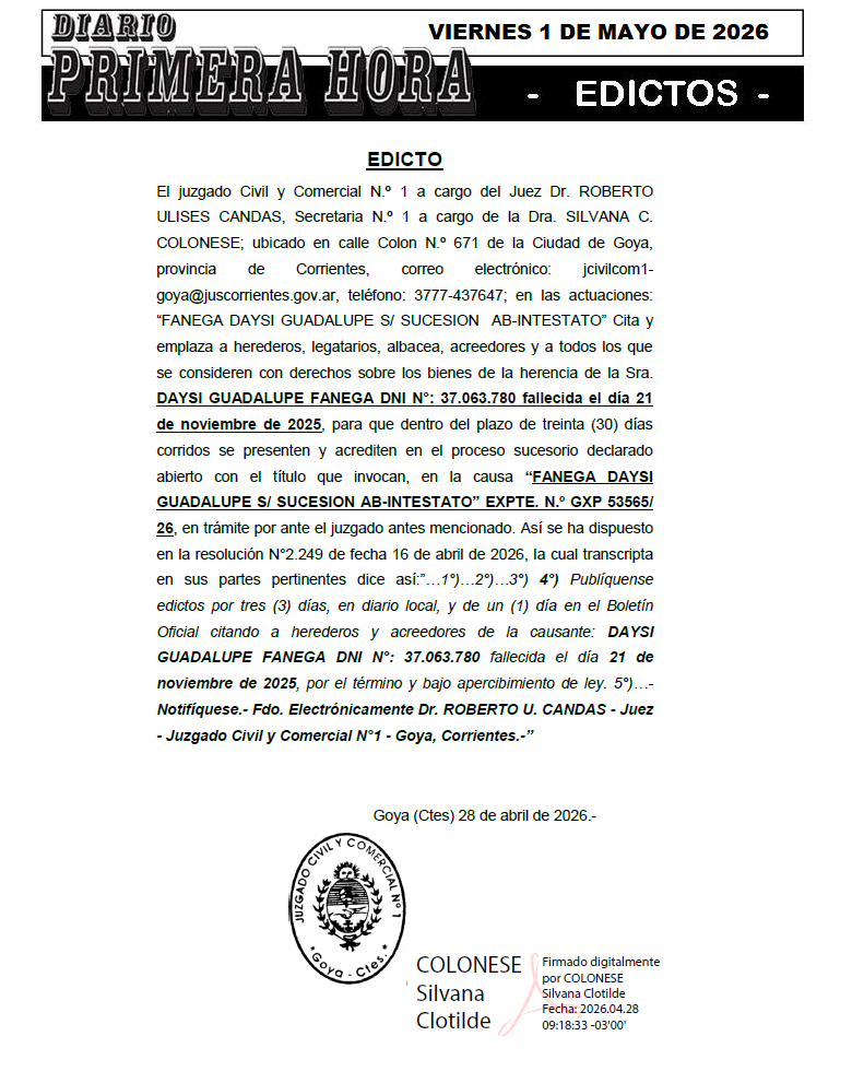 EDICTO AMARILLA DIA 2