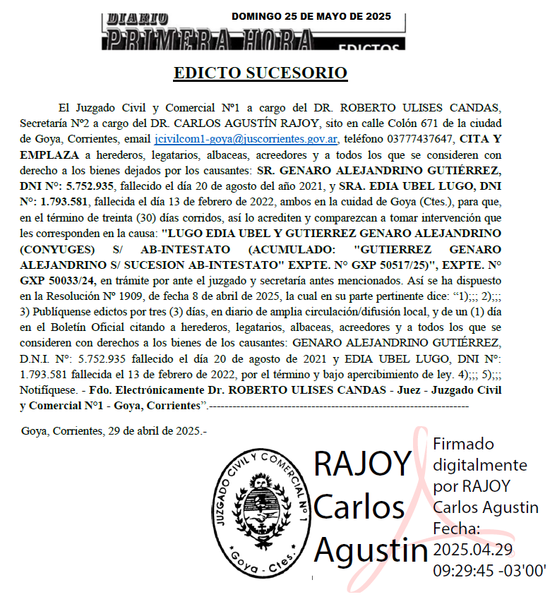 EDICTO BAINI DIA 3