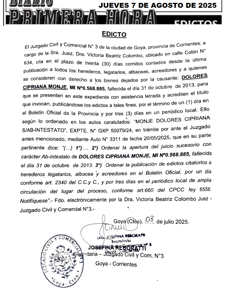EDICTO CELES DIA 2