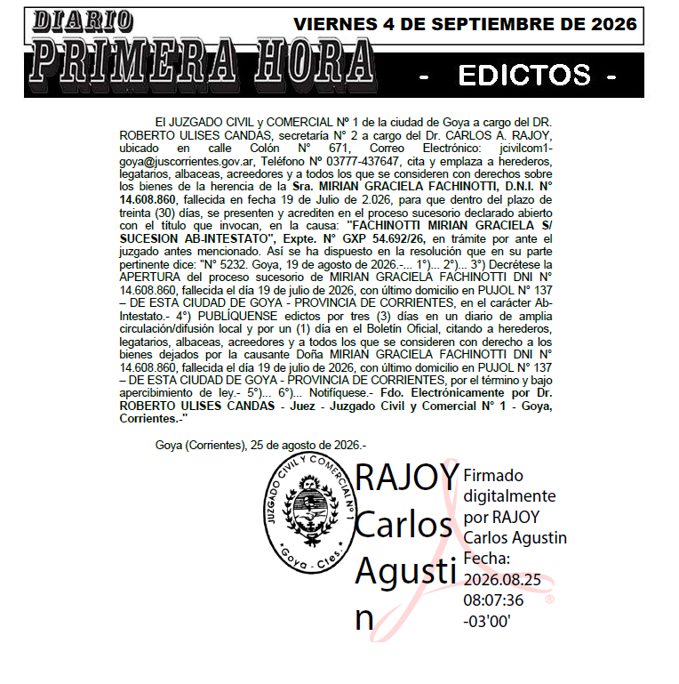 EDICTO DE CARLOS DURE DIA 3