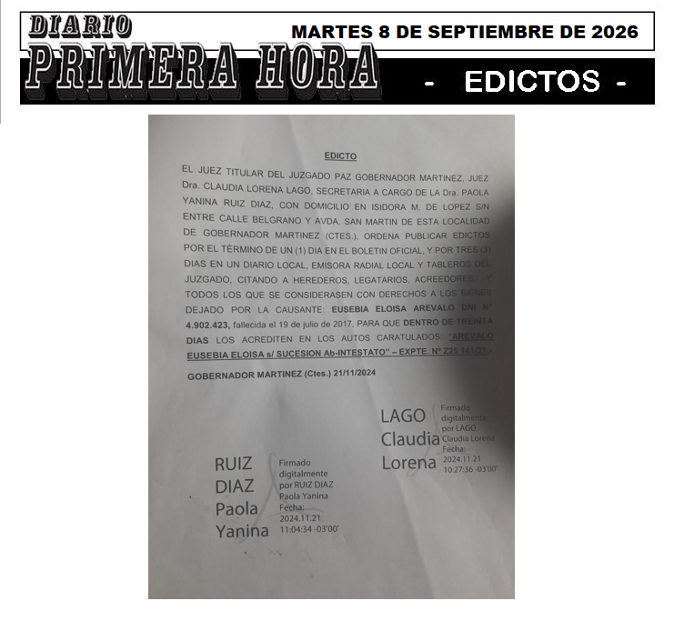 EDICTO DE GABALDO DIA 1
