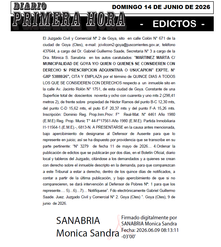 EDICTO DE VILLA DIA 1