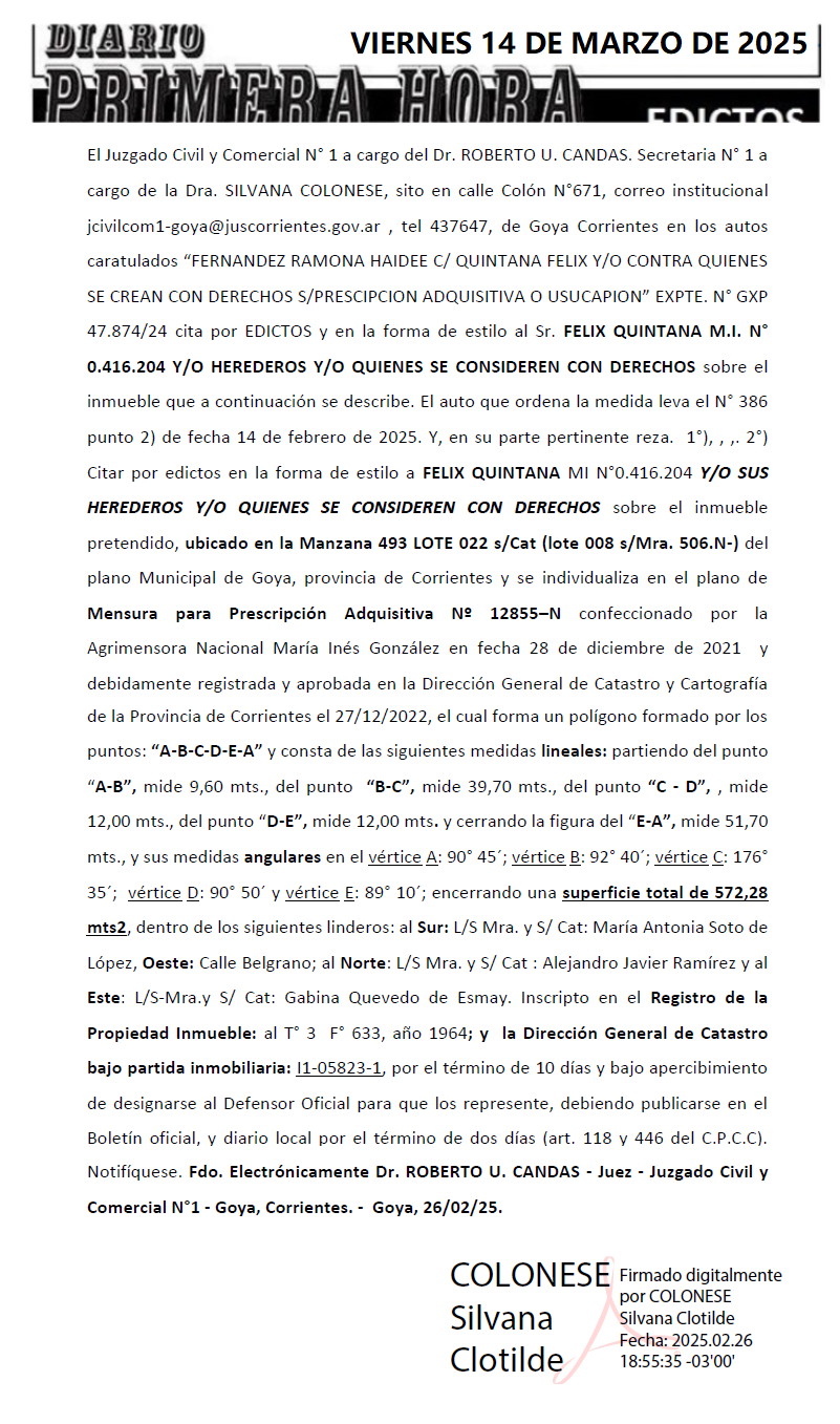 EDICTO DIA 2 FERRERO
