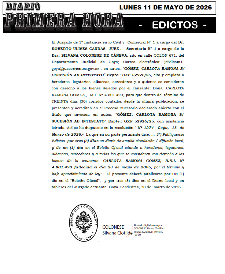 EDICTO ELCIRA DIA 1