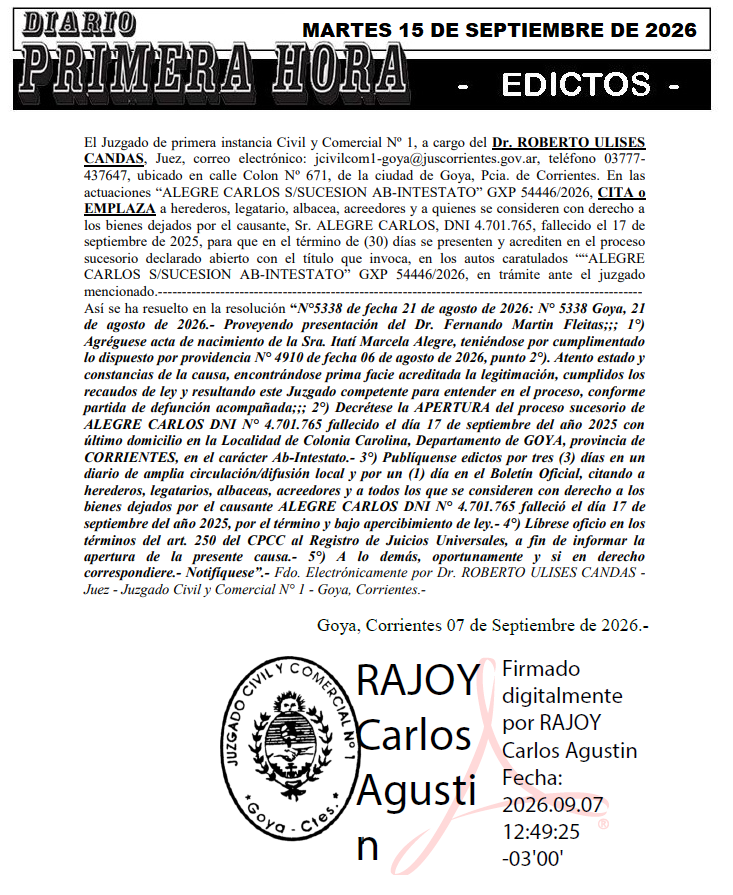 EDICTO FLEITAS DIA 1