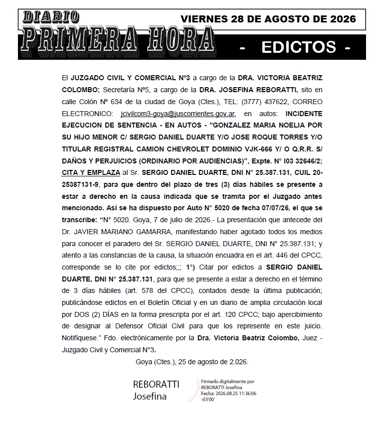 EDICTO GAMARRA DIA 2
