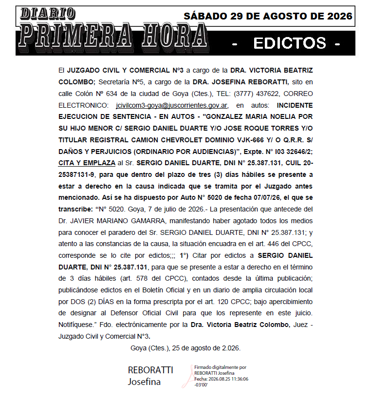 EDICTO GAMARRA DIA 3