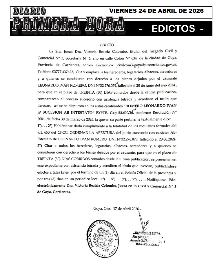 EDICTO IBAÑE DIA 1