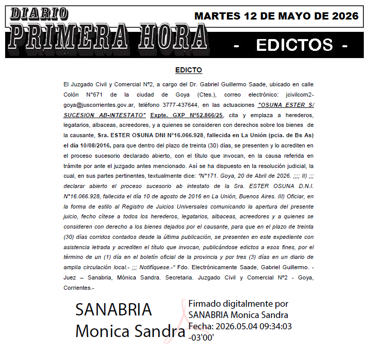 EDICTO MARIAN MONTTI DIA 3