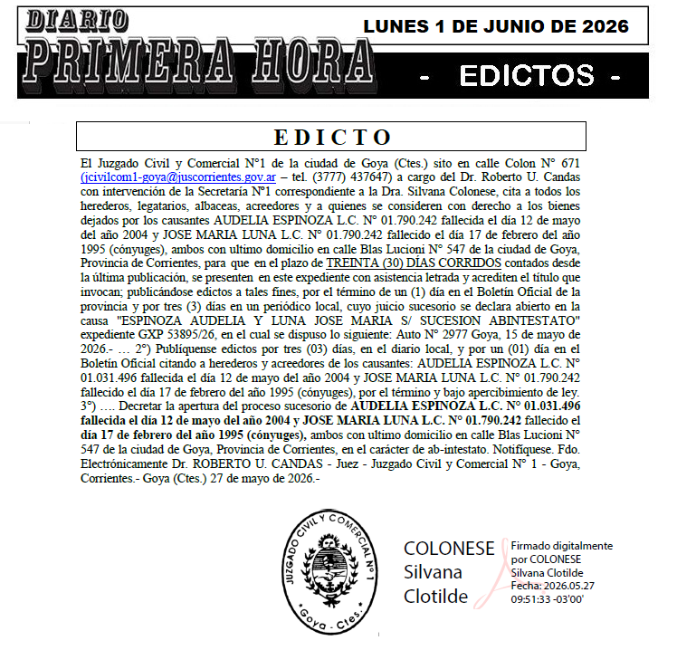 EDICTO RAMOS DIA 3