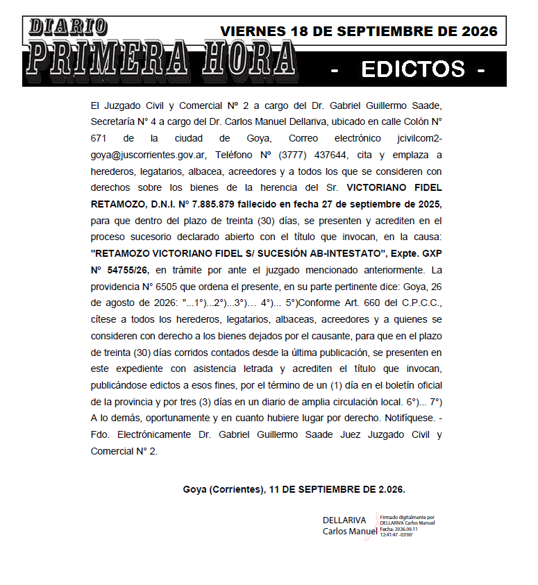 EDICTO SACARELLO DIA 1