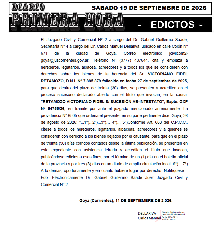 EDICTO SACARELLO DIA 2