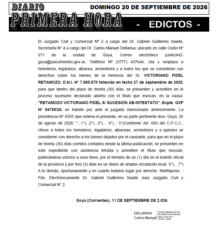 EDICTO SACARELLO DIA 3