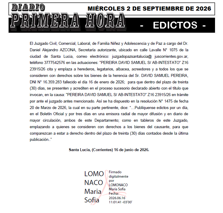 EDICTO SANDO DIA 2