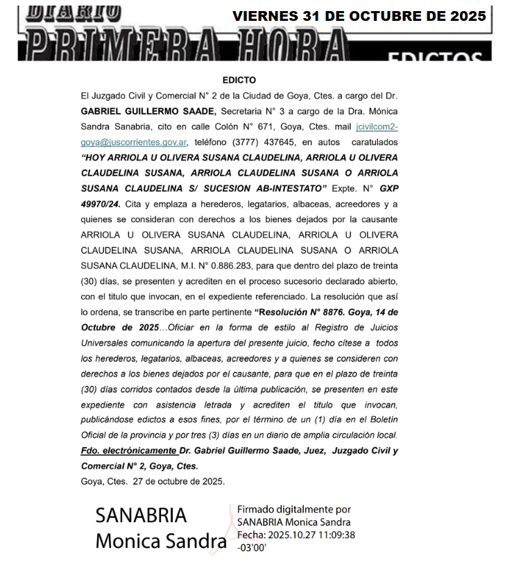 EDICTO VERO SANCHE DIA 2