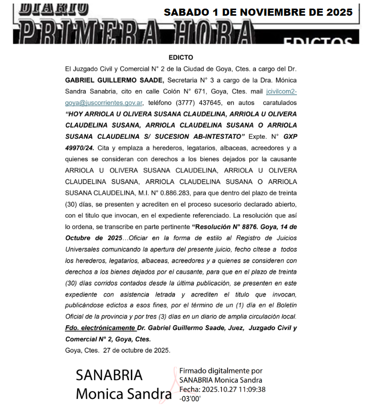 EDICTO VERO SANCHE DIA 3