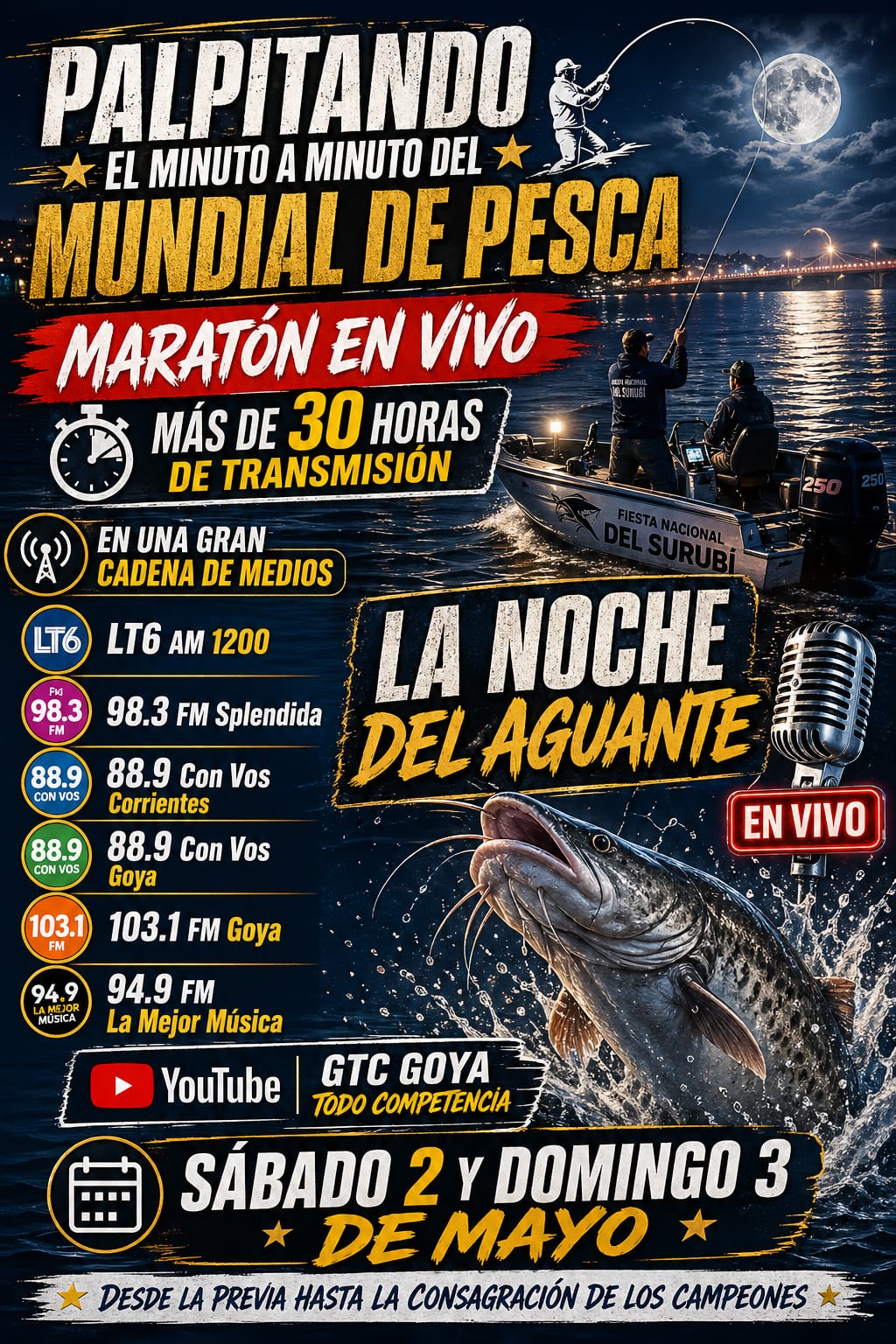 ESTE SÁBADO, EL AGUANTE A LOS PESCADORES VIVILO POR LT6 RADIO GOYA