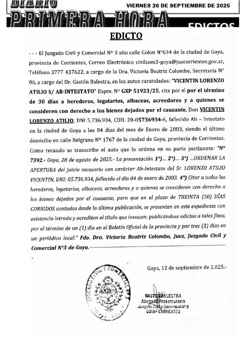 ESCOBAR EDICTO DIA 1