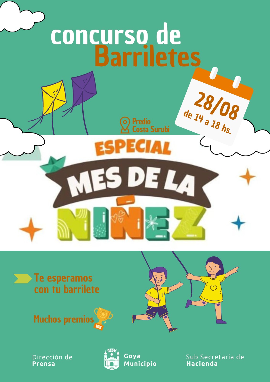 En Costa Surubí: CONCURSO DE BARRILETE POR DÍA DE LA NIÑEZ