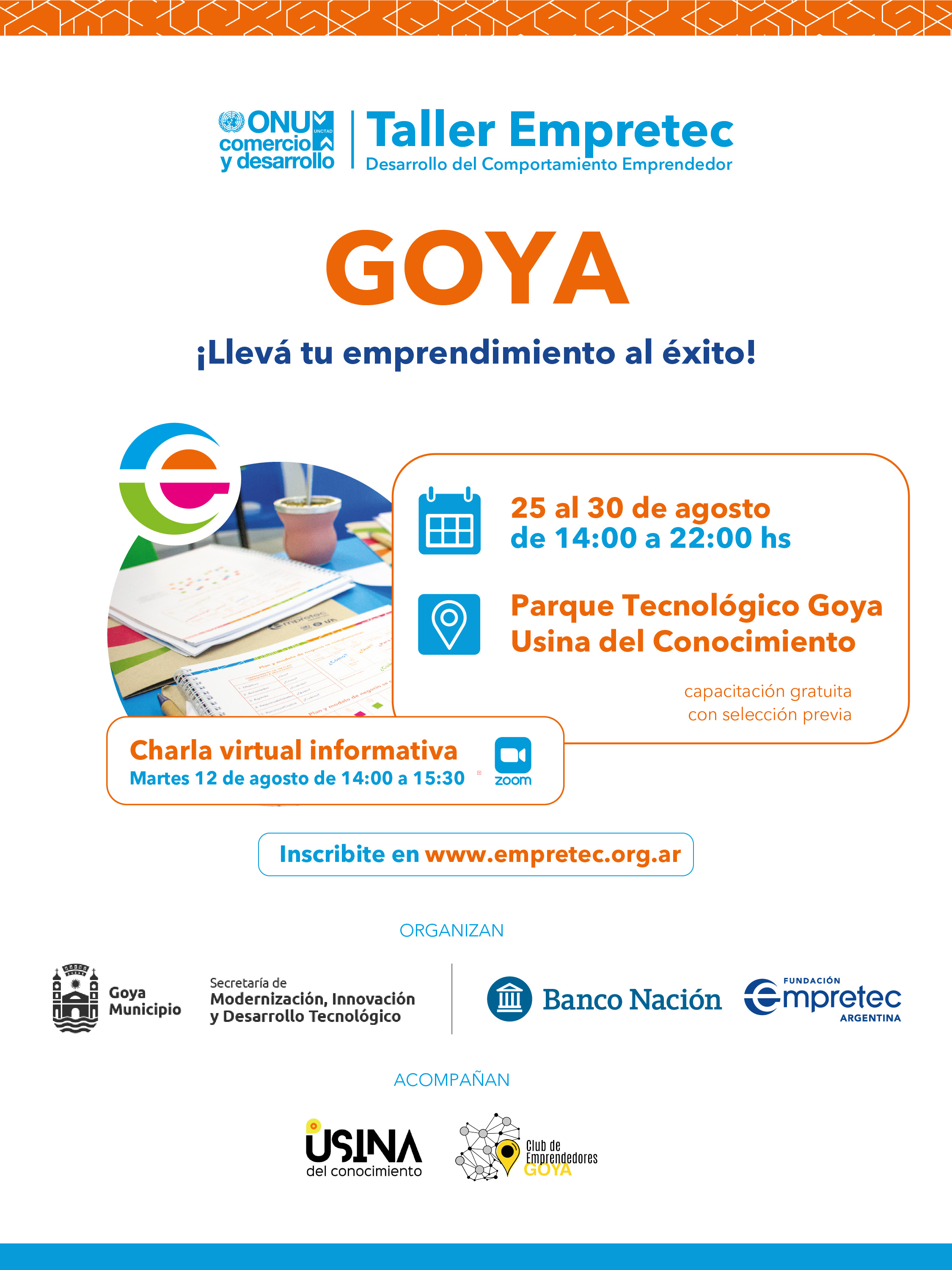 ¡LLEGA POR PRIMERA VEZ TALLER EMPRETEC A GOYA, CORRIENTES!