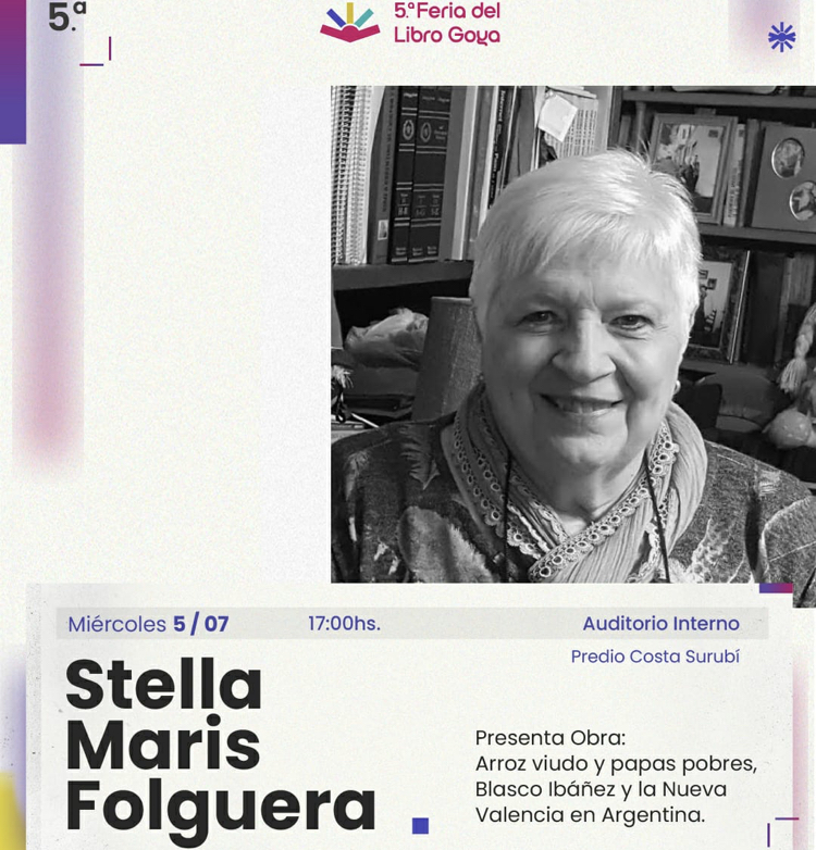 Feria del libro  STELLA MARIS FOLGUERÁ Y LOS SUEÑOS DE LOS INMIGRANTES VALENCIANOS 