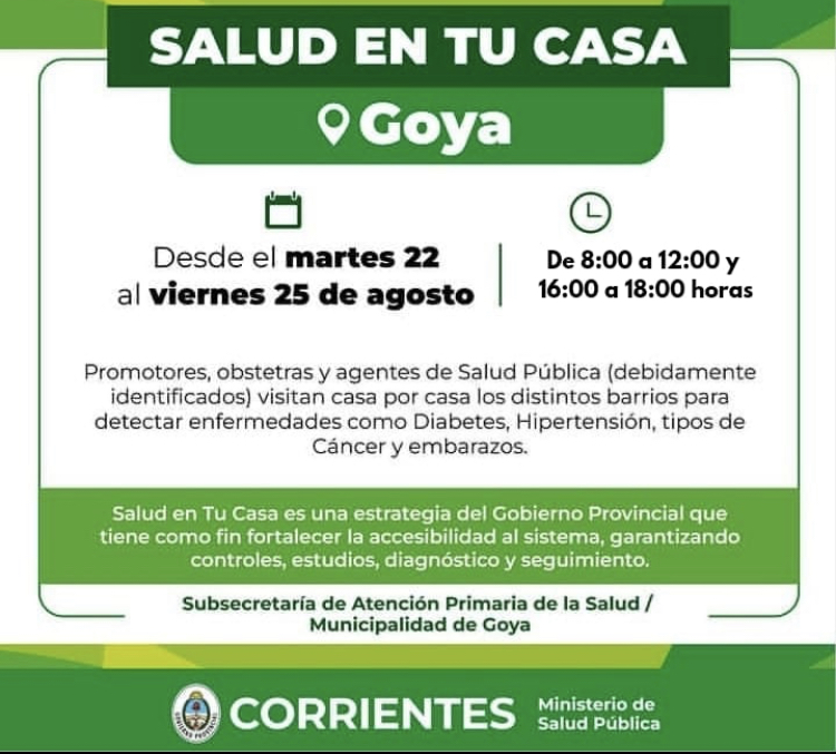 SUBSECRETARÍA DE ATENCIÓN PRIMARIA DE LA SALUD: MUNICIPALIDAD DE GOYA