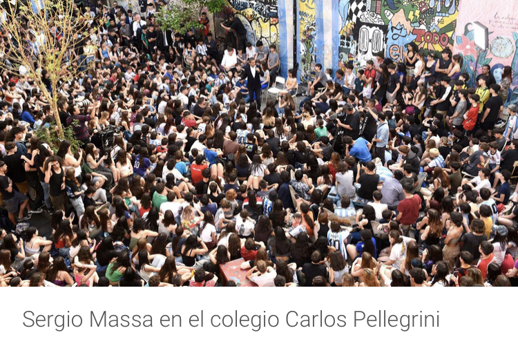 Massa cerró la campaña en una escuela porteña y le habló a los jóvenes: “La mayor utopía es defender la igualdad de oportunidades”