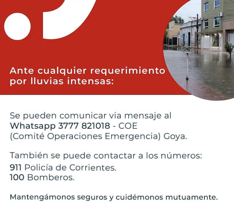 A través mensaje de texto: CONTACTO COE GOYA