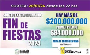 Sorteo Extraordinario de FIN DE FIESTAS 2024