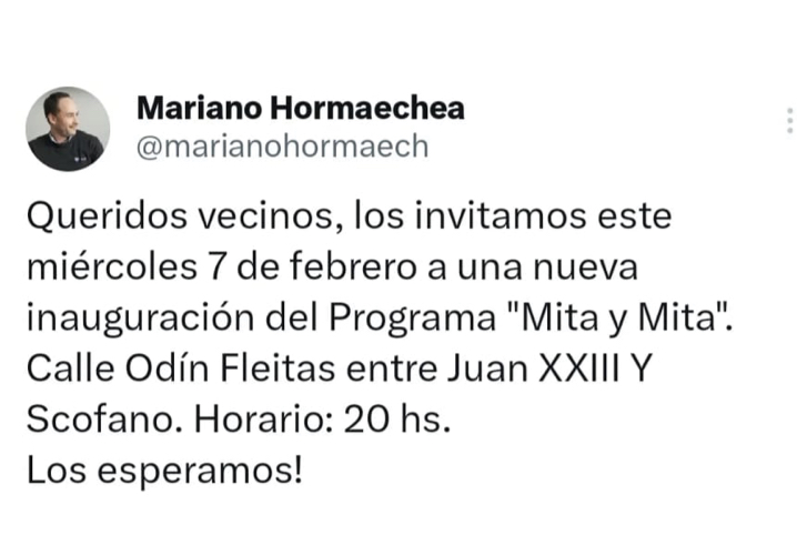 PROGRAMA MITA Y MITA EN EL BARRIO SCOFANO