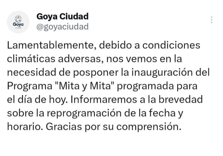 Goya Ciudad: SUSPENDEN INAUGURACIÓN DE CALLE EN B° PREFECTURA NAVAL