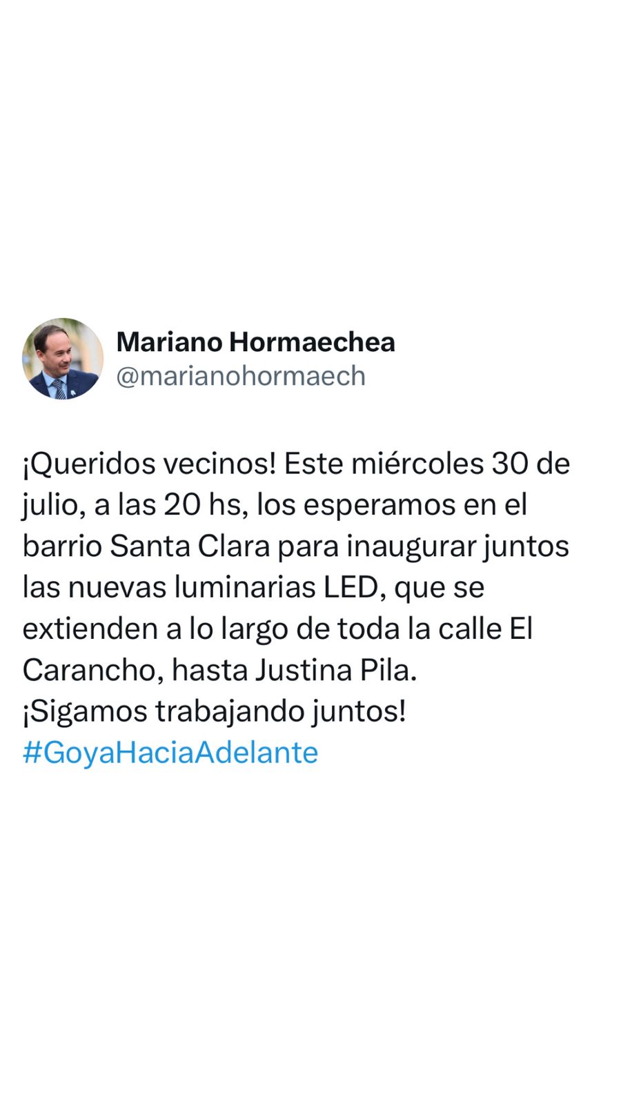 INAUGURACIÓN DE NUEVAS LUMINARIAS LED EN EL BARRIO SANTA CLARA