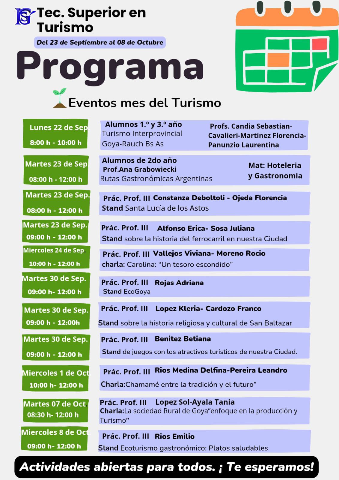 DIVERSAS ACTIVIDADES EN EL ISG POR EL DÍA DEL TURISMO