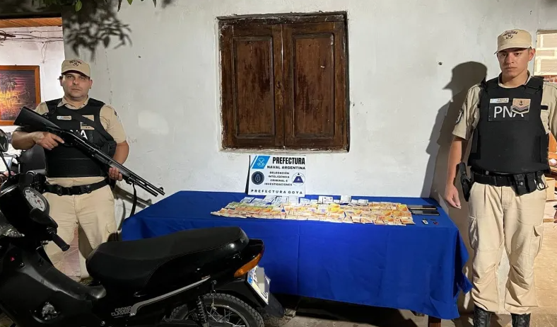 Golpe anti-narco en Goya: cuatro detenidos y 24 M de pesos en elementos claves para la investigación