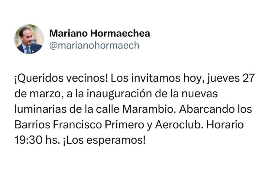 INTENDENTE DE GOYA INAUGURA NUEVAS LUMINARIAS EN LA CALLE MARAMBIO