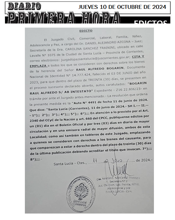JUEVES 10 DE OCTUBRE DE 2024 Dia 1 MARIA ESTER UMERES