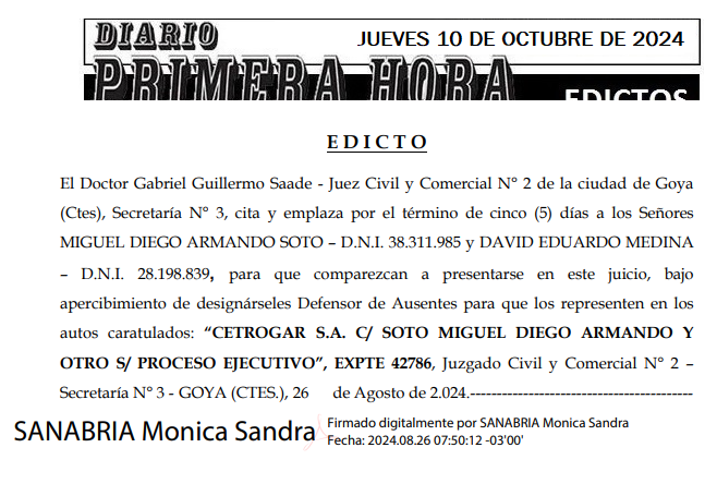 JUEVES 10 DE OCTUBRE DE 2024 Dia por un dia cintia bulloni