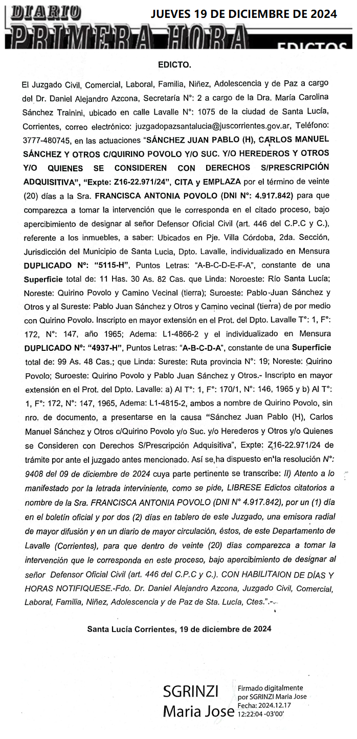 JUEVES 19 DE DICIEMBRE DE 2024 DIA 1 NATALIA PAZ