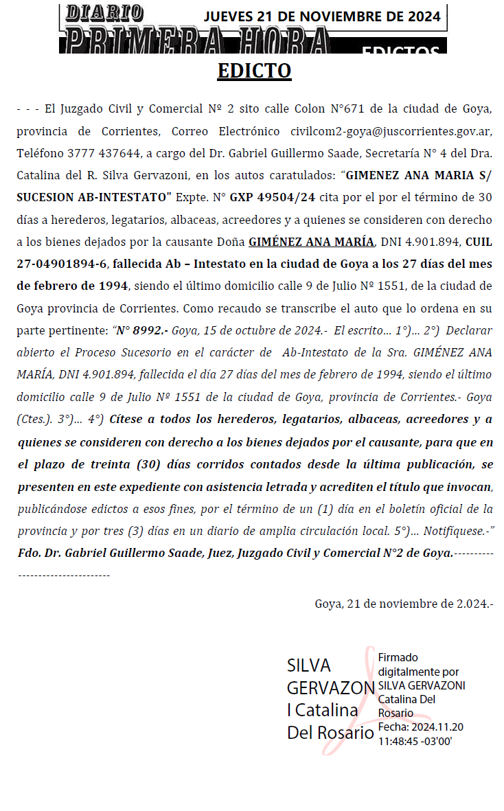 JUEVES 21 DE NOVIEMBRE DE 2024 DIA 2 ESCOBAR