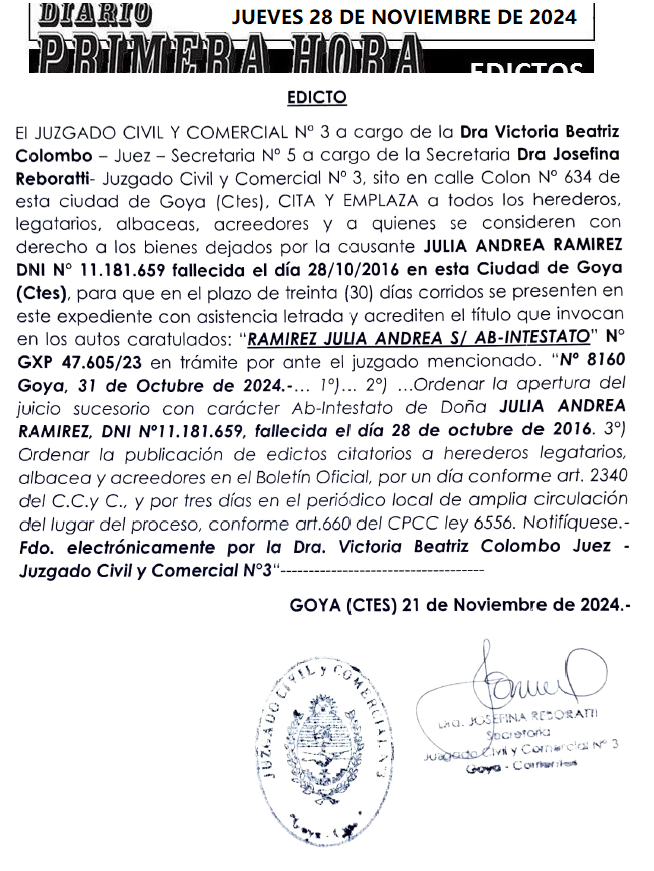 JUEVES 28 DE NOVIEMBRE DE 2024 DIA 1 RAJOY