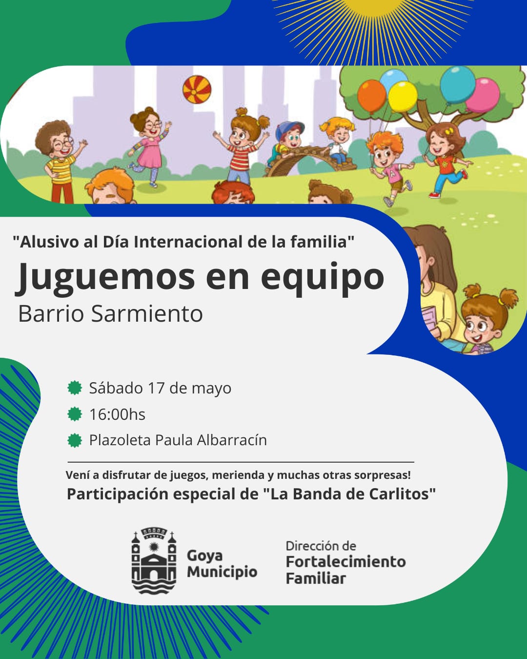 ESTE SÁBADO EL “JUGUEMOS EN EQUIPO” SE REALIZA EN PLAZOLETA DEL BARRIO SARMIENTO