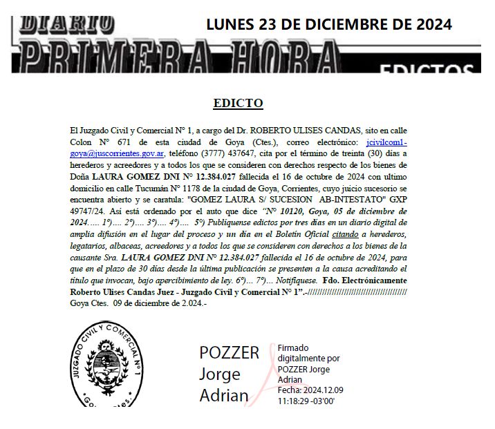 LUNES 23 DE DICIEMBRE DE 2024 ULTIMO DIA LAURA