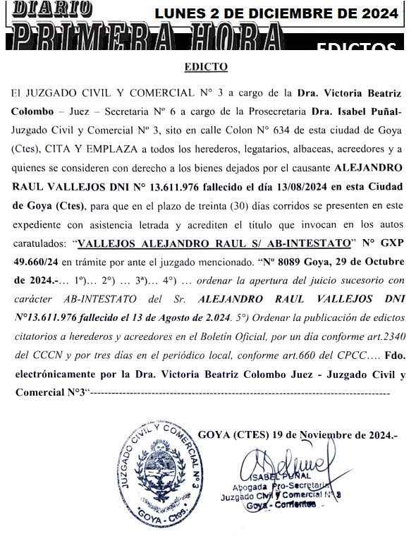 LUNES 2 DE DICIEMBRE DE 2024 DIA 1 RAJOY
