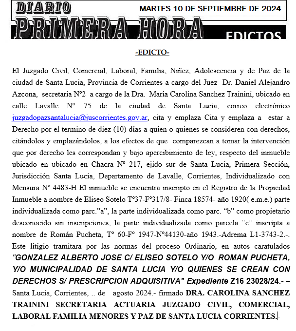 MARTES 10 DE SEPTIEMBRE FALAVELLA