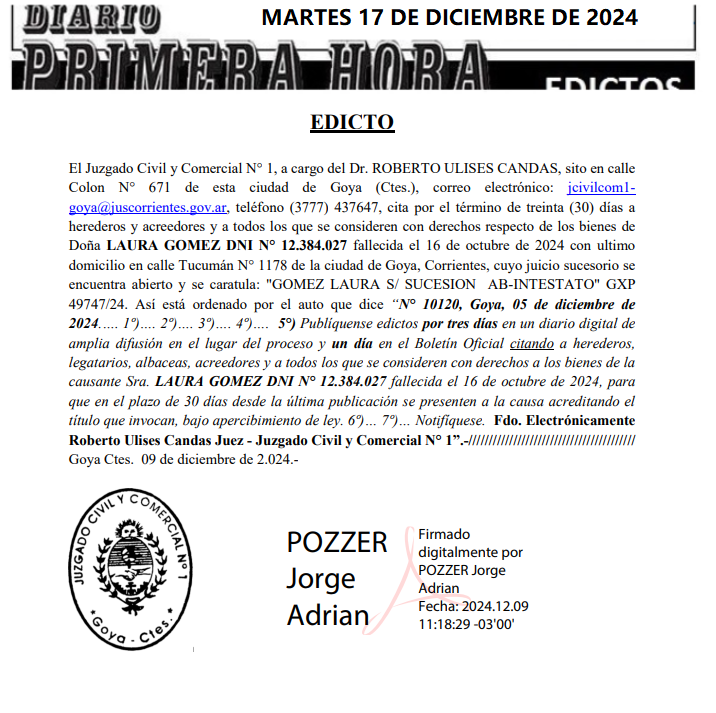 MARTES 17 DE DICIEMBRE DE 2024 DIA 2 GOMEZ LAURA