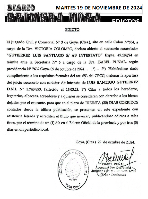 MARTES 19 DE NOVIEMBRE DE 2024 DIA 1 BONAVITA 2