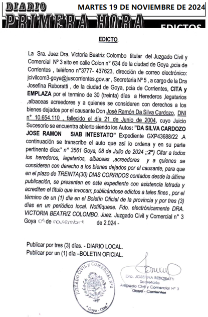 MARTES 19 DE NOVIEMBRE DE 2024 DIA 1 VERGE 1