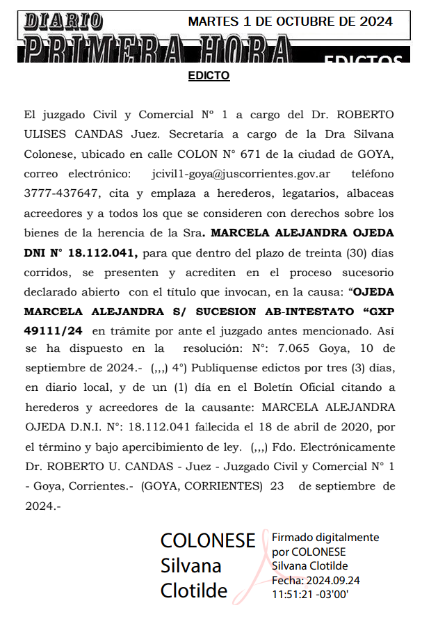 MARTES 1 DE OCTUBRE DE 2024 Dia 2 MONICA MENDEZ