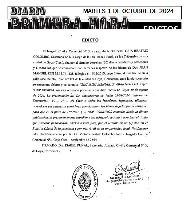 MARTES 1 DE OCTUBRE DE 2024 Dia 2 MUNIAGURRIA