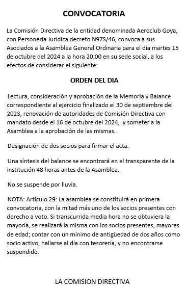 MARTES 1 DE OCTUBRE DE 2024 Día 1 convocatoria petrik